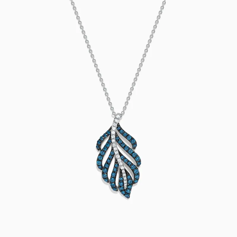 Bella Bleu 14K White Gold Blue and White Diamond Pendant, 0.86 TCW sold by Effy