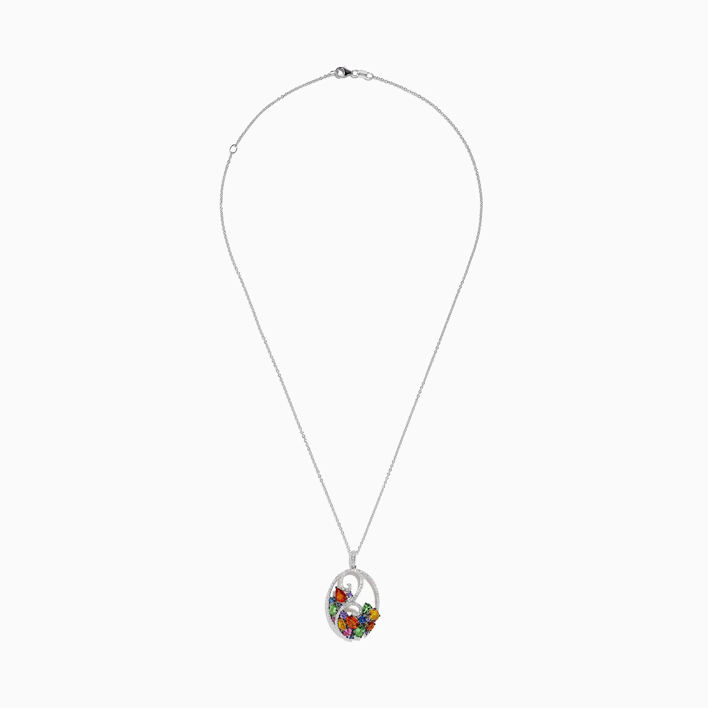 Watercolors 14K White Gold Multi Sapphire & Diamond Pendant, 3.96 TCW sold by Effy product image thumbnail 2