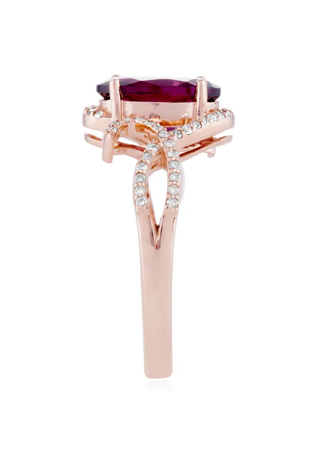 Bordeaux 14K Rose Gold Rhodolite Garnet and Diamond Ring, 3.11 TCW sold by Effy product image thumbnail 2