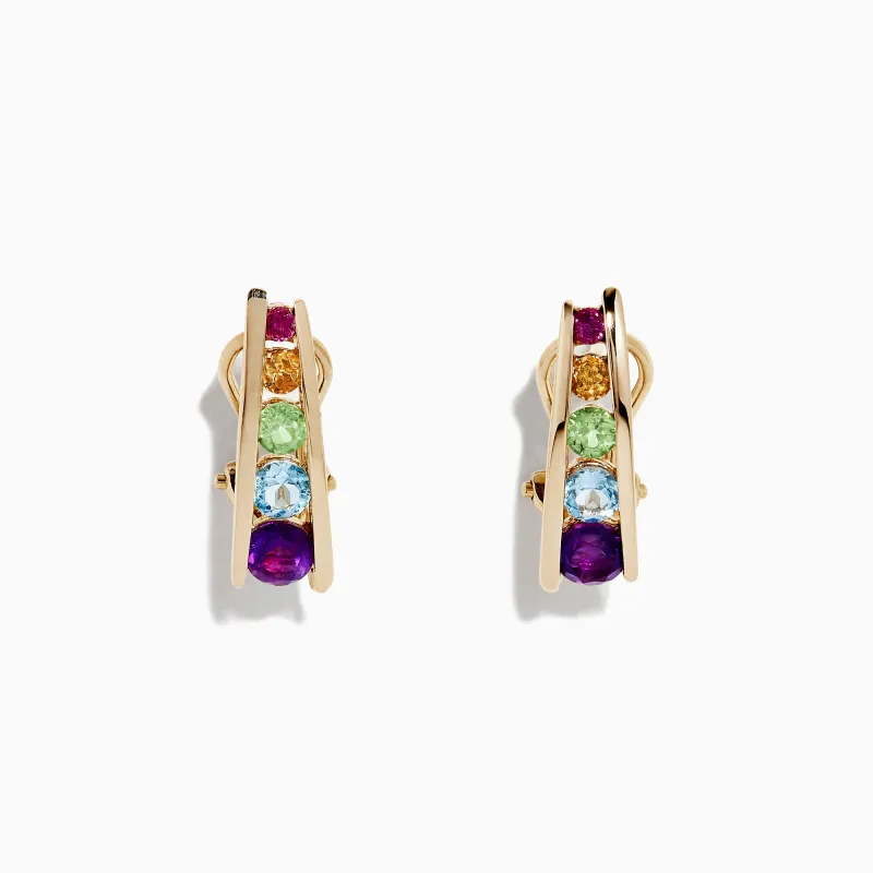 Mosaic 14K Yellow Gold Multi Gemstone Earrings, 1.40 TCW sold by Effy