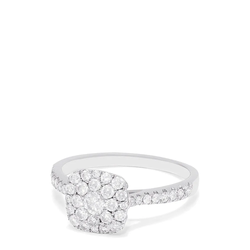 Bouquet 14K White Gold Square Shaped Diamond Cluster Ring, 0.63 TCW sold by Effy product image thumbnail 2