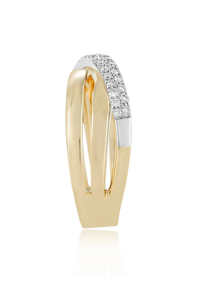 Duo 14K White and Yellow Gold Diamond Crossover Ring, 0.24 TCW sold by Effy product image thumbnail 2