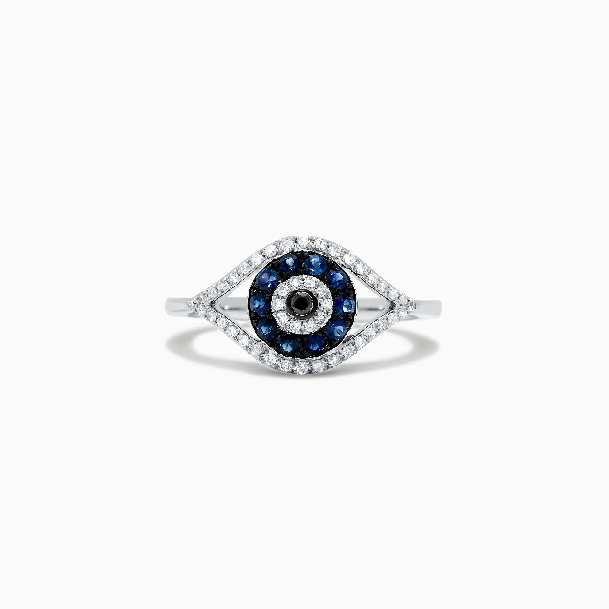 Novelty 14K White Gold Blue Sapphire & Diamond Evil Eye Ring, 0.45 TCW sold by Effy