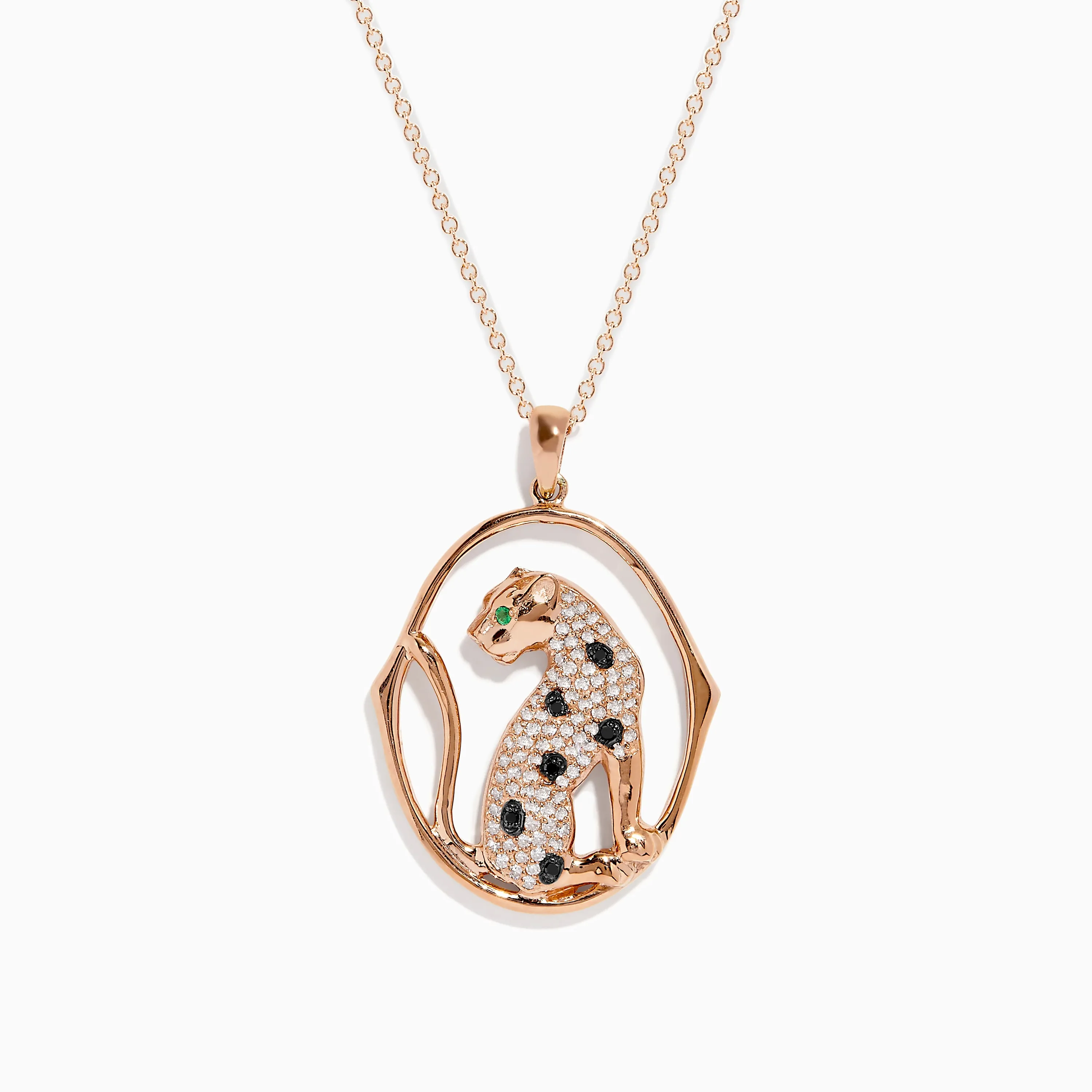 Signature 14K Rose Gold Diamond and Emerald Pendant, 0.44 TCW sold by Effy
