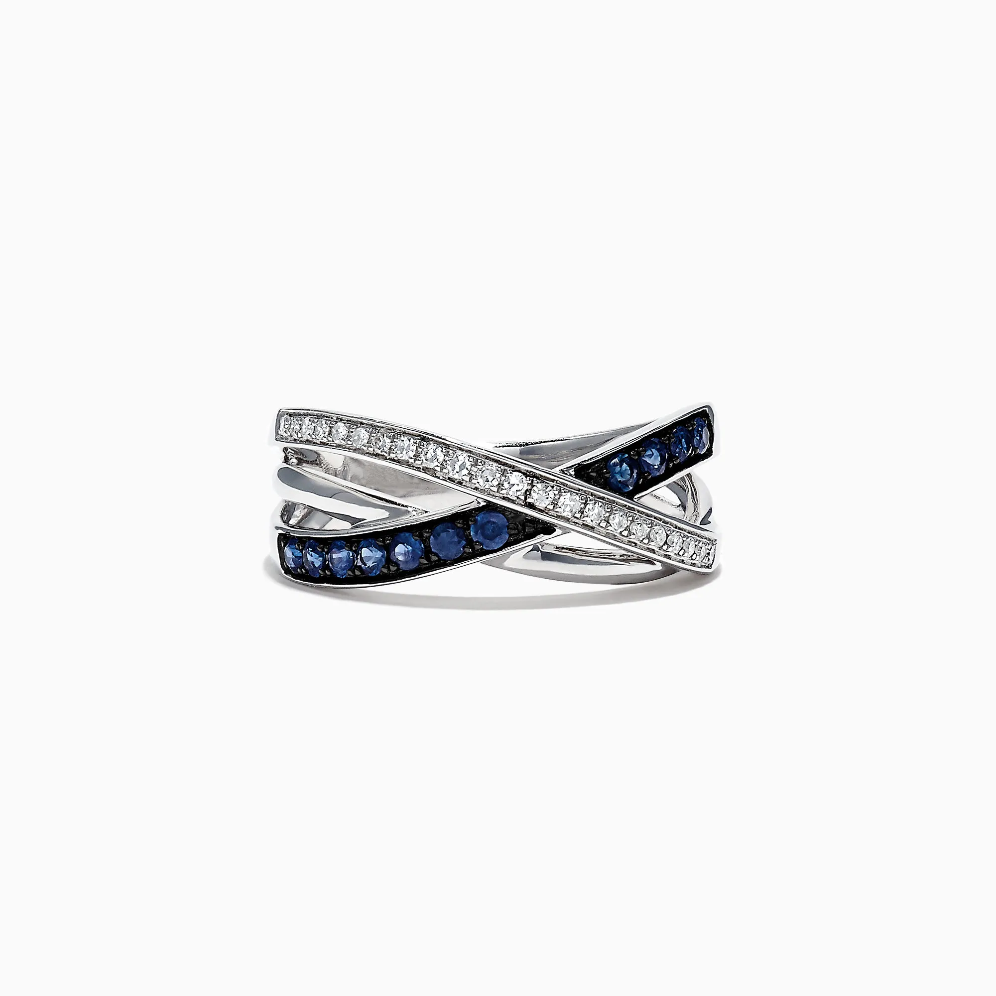 Royale Bleu 14K White Gold Blue Sapphire and Diamond Ring, 0.39 TCW sold by Effy
