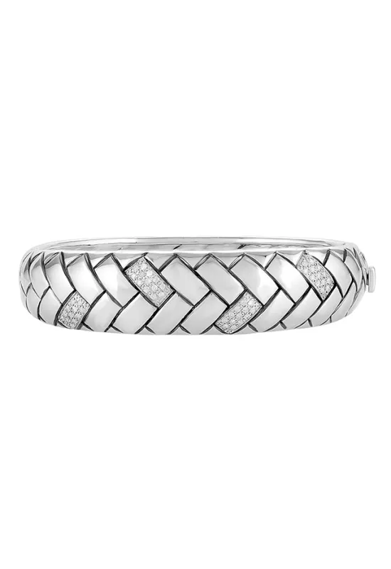 925 Sterling Silver Diamond Accented Bangle, 0.35 TCW sold by Effy