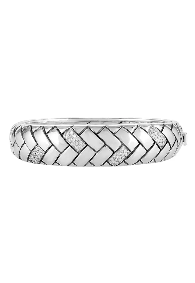 925 Sterling Silver Diamond Accented Bangle, 0.35 TCW sold by Effy