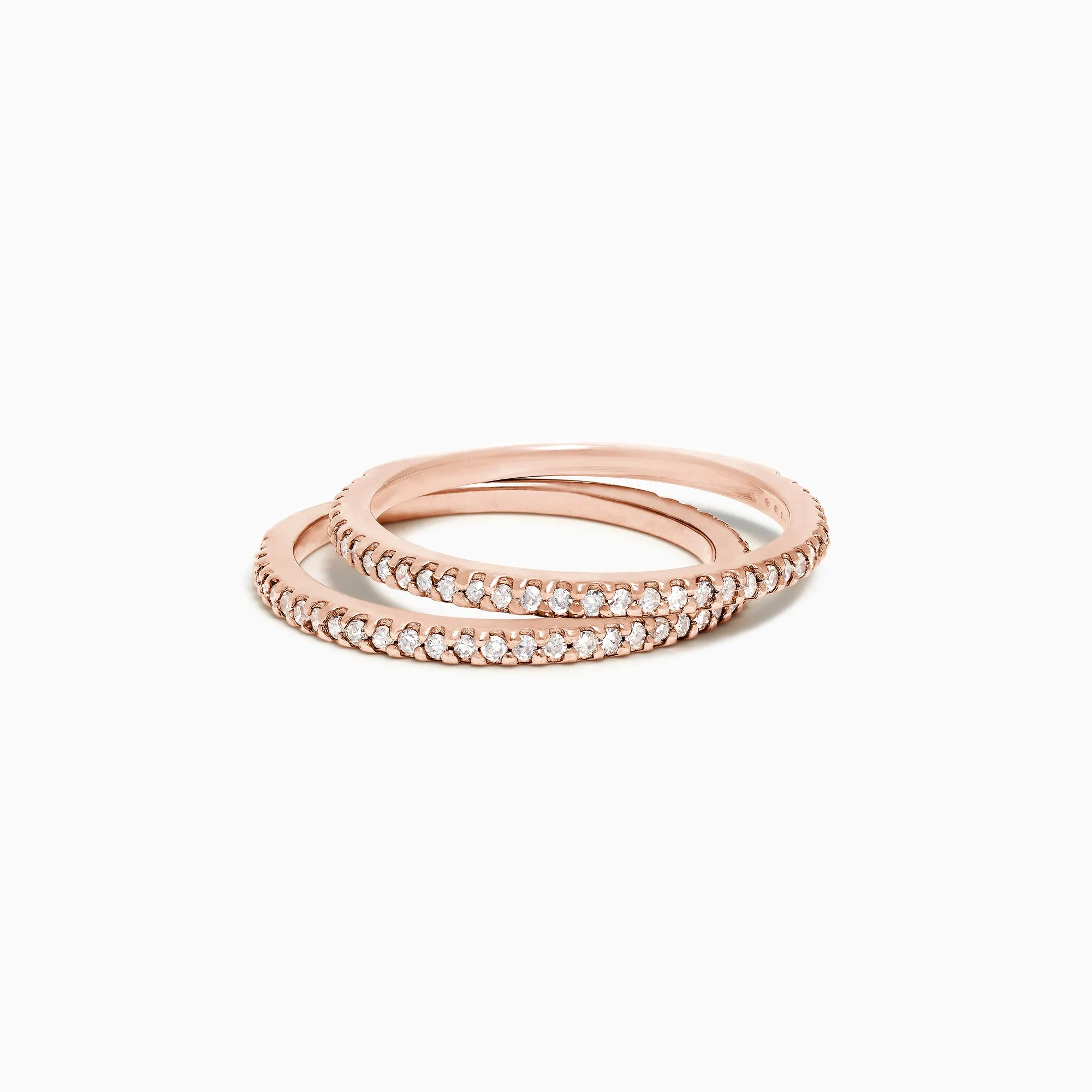 14K Rose Gold Pave Diamond Band, Set of Two sold by Effy
