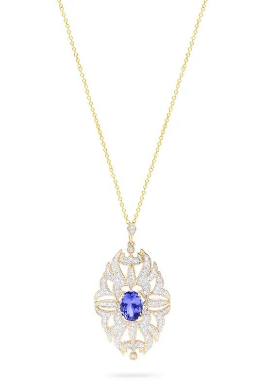 14K Yellow Gold Tanzanite and Diamond Pendant, 1.57 TCW sold by Effy