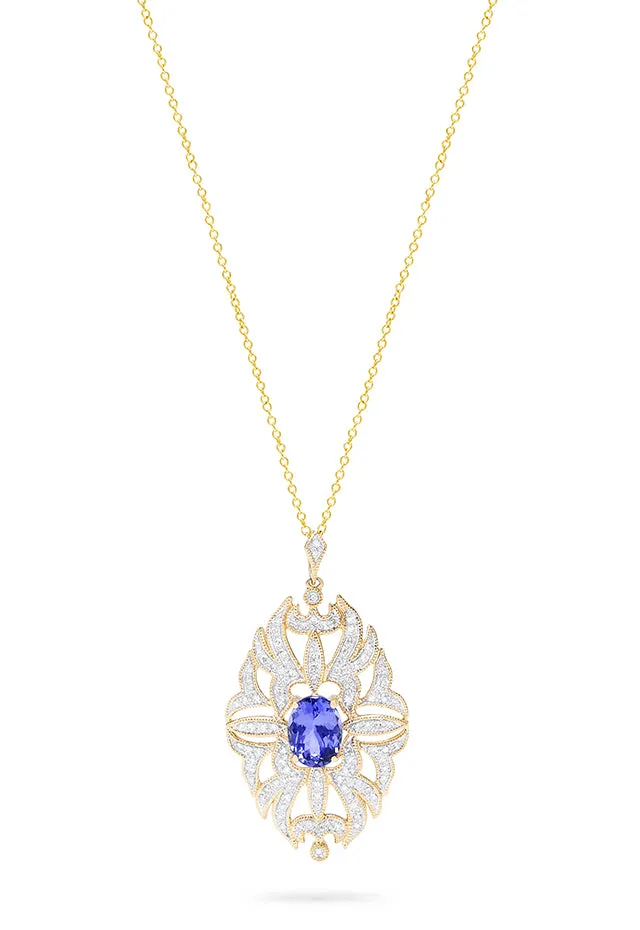 14K Yellow Gold Tanzanite and Diamond Pendant, 1.57 TCW sold by Effy