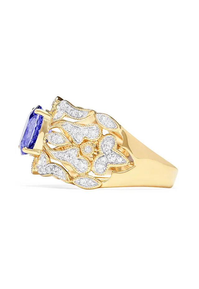14K Yellow Gold Tanzanite and Diamond Ring, 1.45 TCW sold by Effy product image thumbnail 2