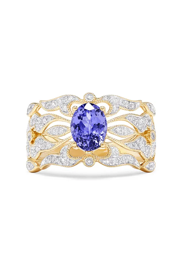 14K Yellow Gold Tanzanite and Diamond Ring, 1.45 TCW sold by Effy