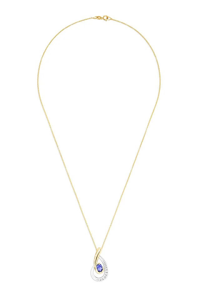 14K Two Tone Gold Tanzanite and Diamond Pendant, 0.87 TCW sold by Effy product image thumbnail 2