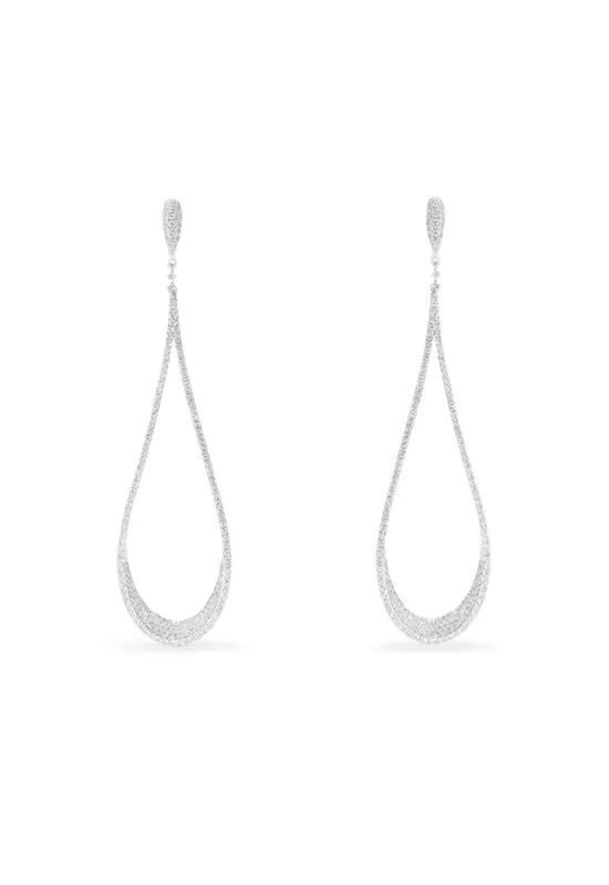 Pave Classica 14K White Gold Diamond Statement Drop Earrings, 1.63 TCW sold by Effy