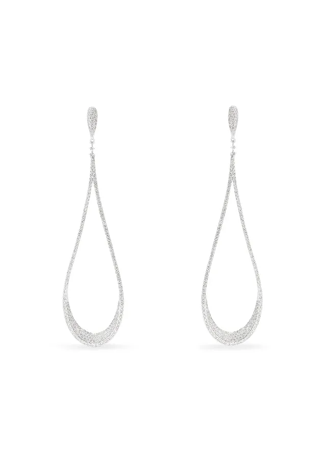 Pave Classica 14K White Gold Diamond Statement Drop Earrings, 1.63 TCW sold by Effy