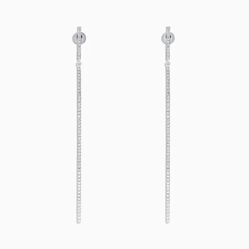 Pave Classica 14K White Gold Diamond Linear Drop Earrings, 0.35 TCW sold by Effy