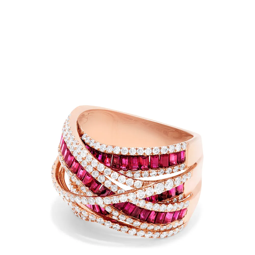 Limited Edition 14K Rose Gold Ruby and Diamond Ring, 4.03 TCW sold by Effy product image thumbnail 2