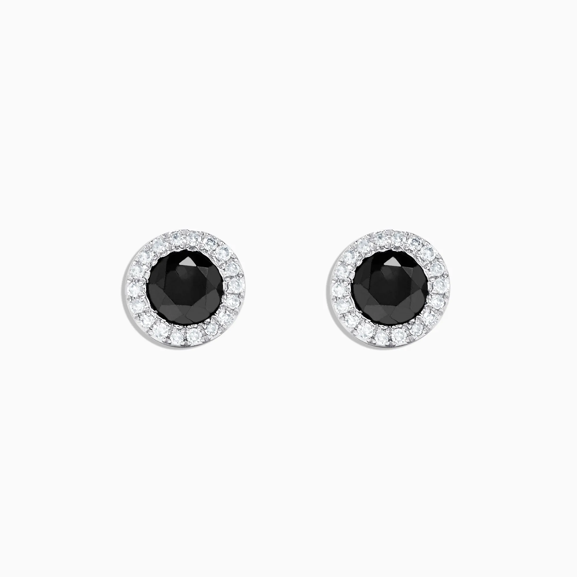 14K White Gold Black and White Diamond Stud Earrings, 0.91 TCW sold by Effy