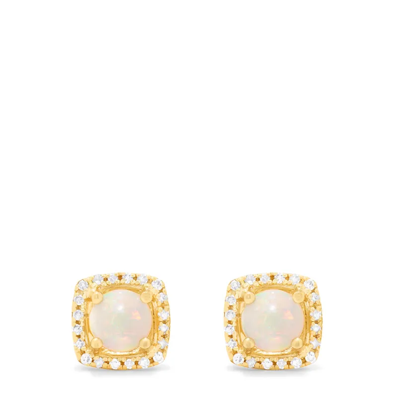 Aurora 14K Yellow Gold Opal and Diamond Stud Earrings, 0.92 TCW sold by Effy