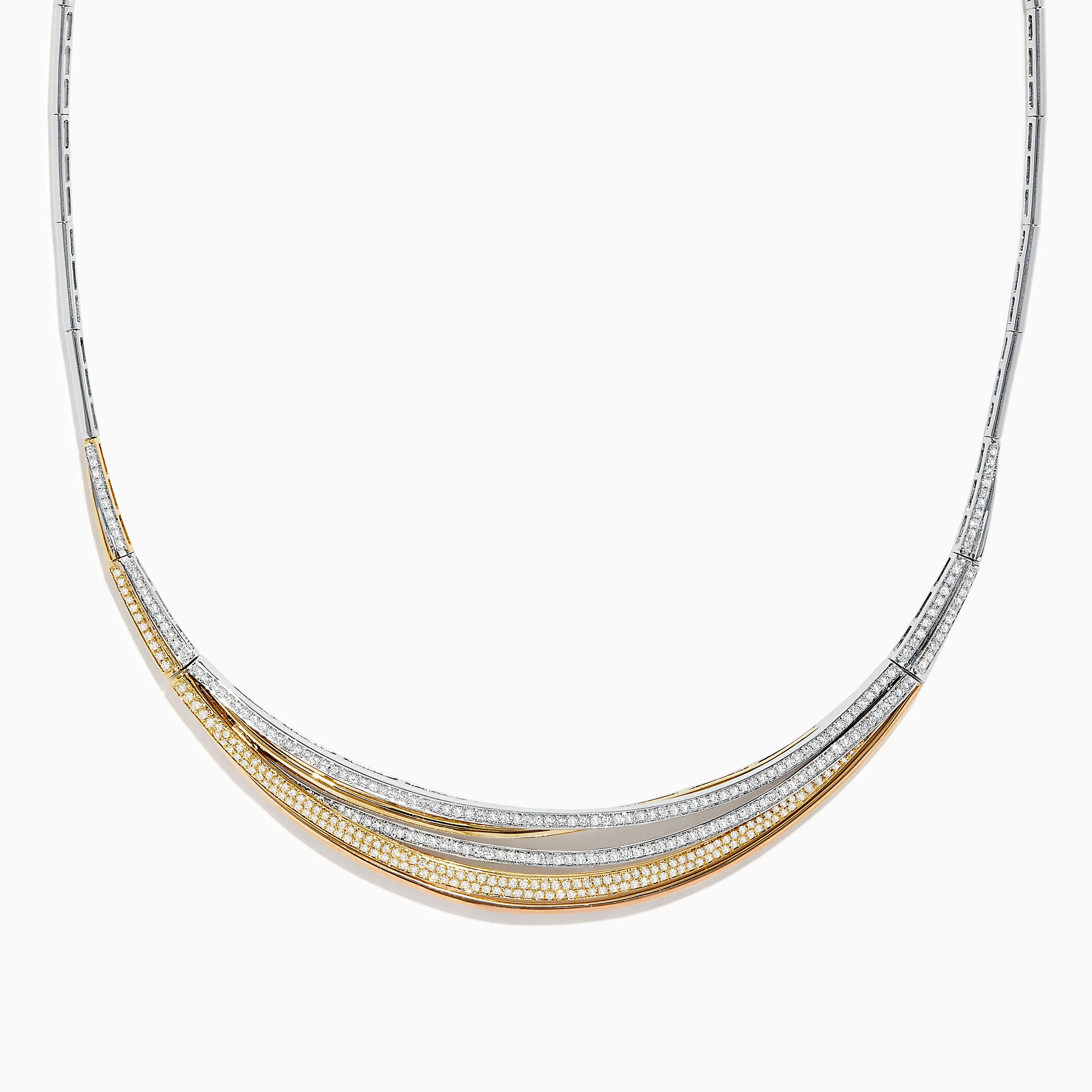 Trio 14K Tri-Color Gold Diamond Collar Necklace, 1.33 TCW sold by Effy