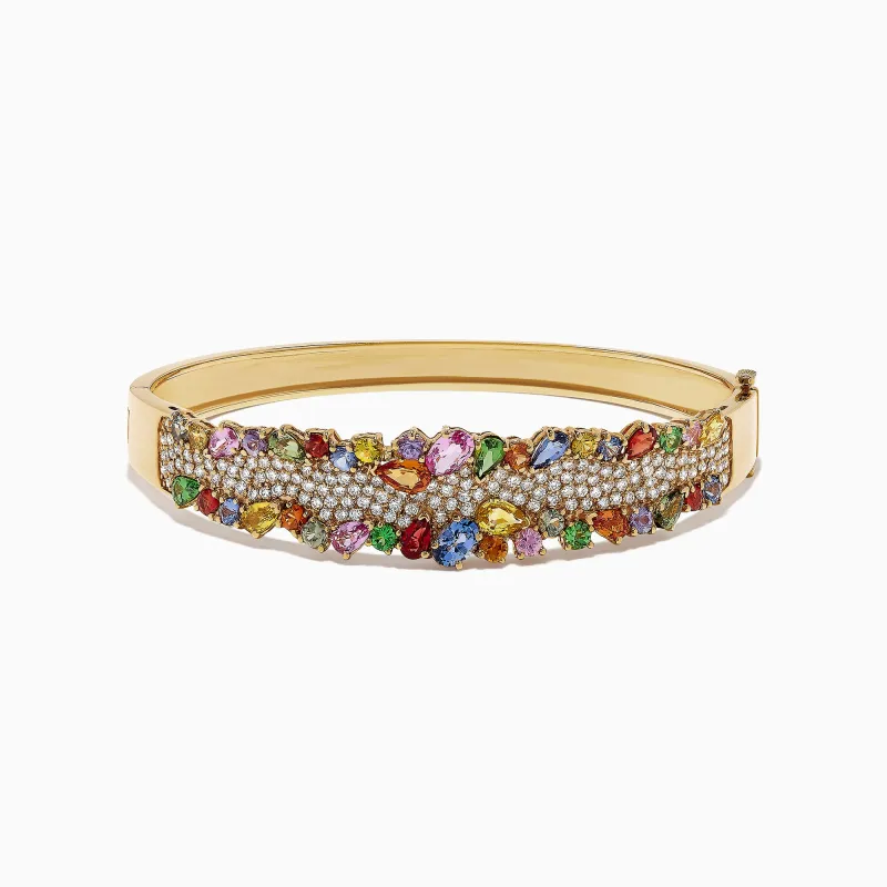 Watercolors 14K Yellow Gold Multi Sapphire & Diamond Bangle, 9.97 TCW sold by Effy