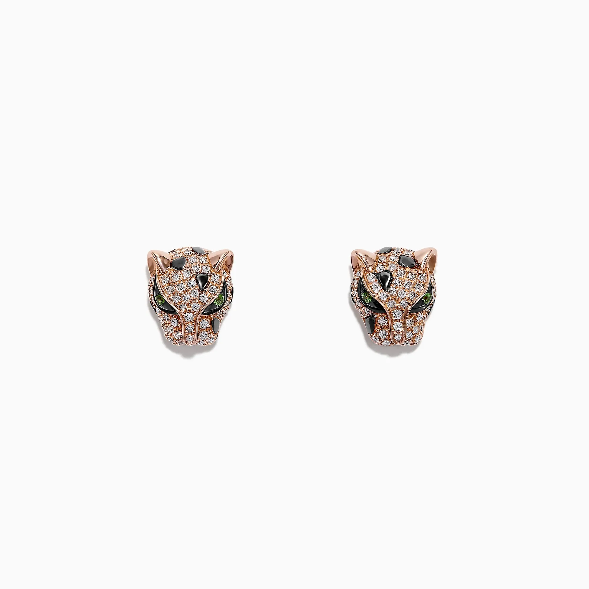 Signature 14K Rose Gold Diamond and Tsavorite Stud Earrings, 0.49 TCW sold by Effy