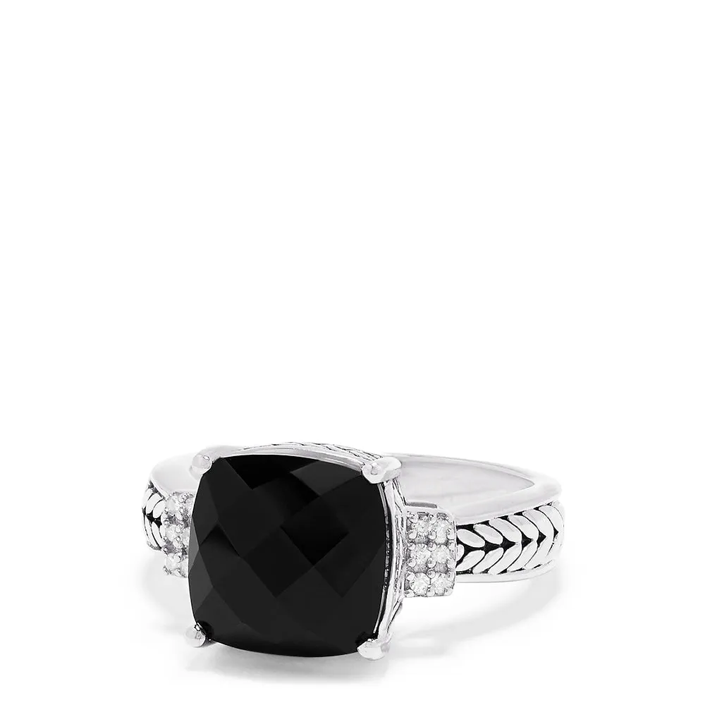925 Sterling Silver Onyx and Diamond Accented Ring, 4.96 TCW sold by Effy product image thumbnail 2