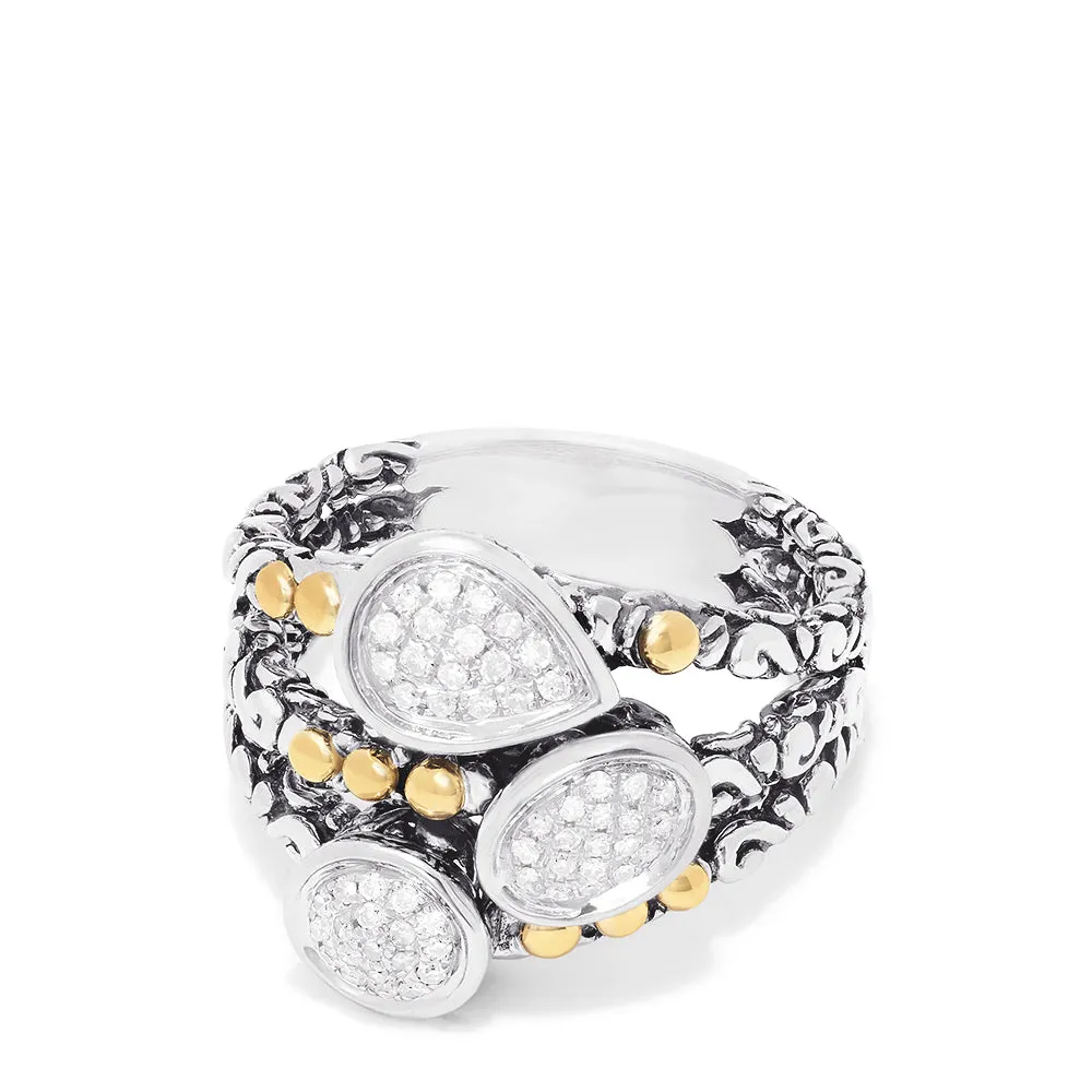 925 Sterling Silver and 18K Gold Accented Diamond Ring, 0.21 TCW sold by Effy product image thumbnail 2