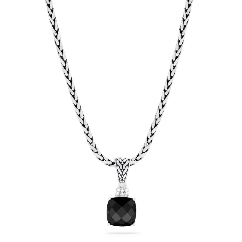 925 Sterling Silver Onyx and Diamond Pendant, 4.93 TCW sold by Effy