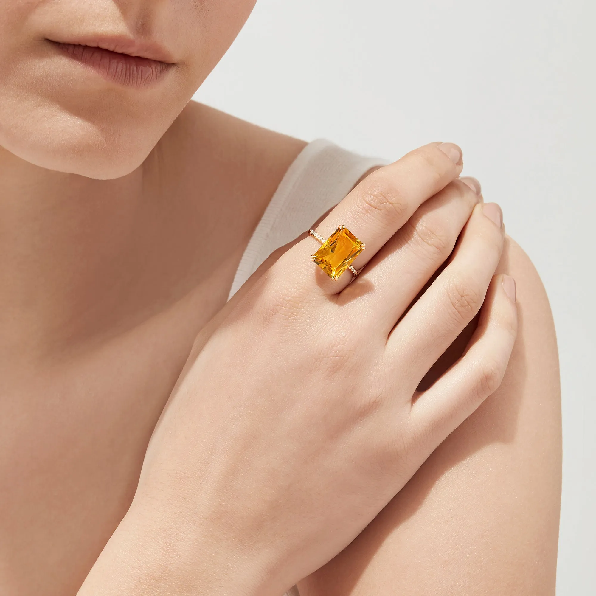 Sunset 14K Yellow Gold Citrine and Diamond Ring, 6.72 TCW sold by Effy product image thumbnail 2