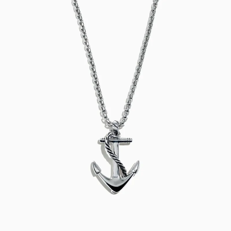 Men's 925 Sterling Silver Anchor Pendant sold by Effy