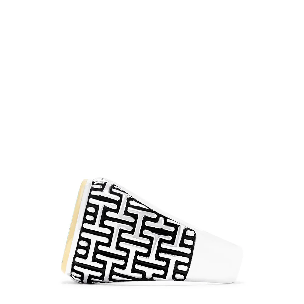 Men's Sterling Silver & 18K Gold Accented Turquoise Ring, 2.65 TCW sold by Effy product image thumbnail 3