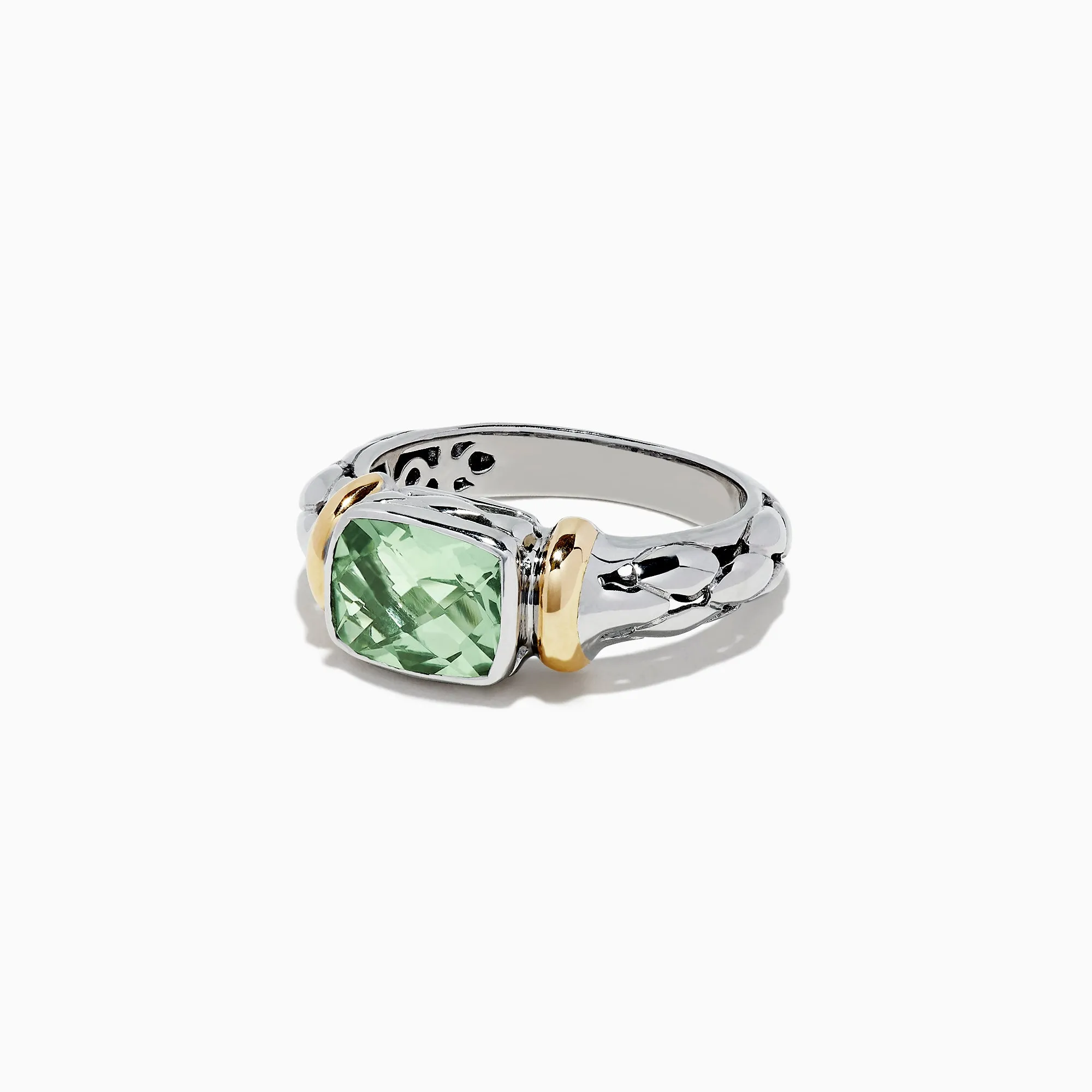 925 Sterling Silver and 18K Gold Green Amethyst Ring, 1.75 TCW sold by Effy product image thumbnail 2