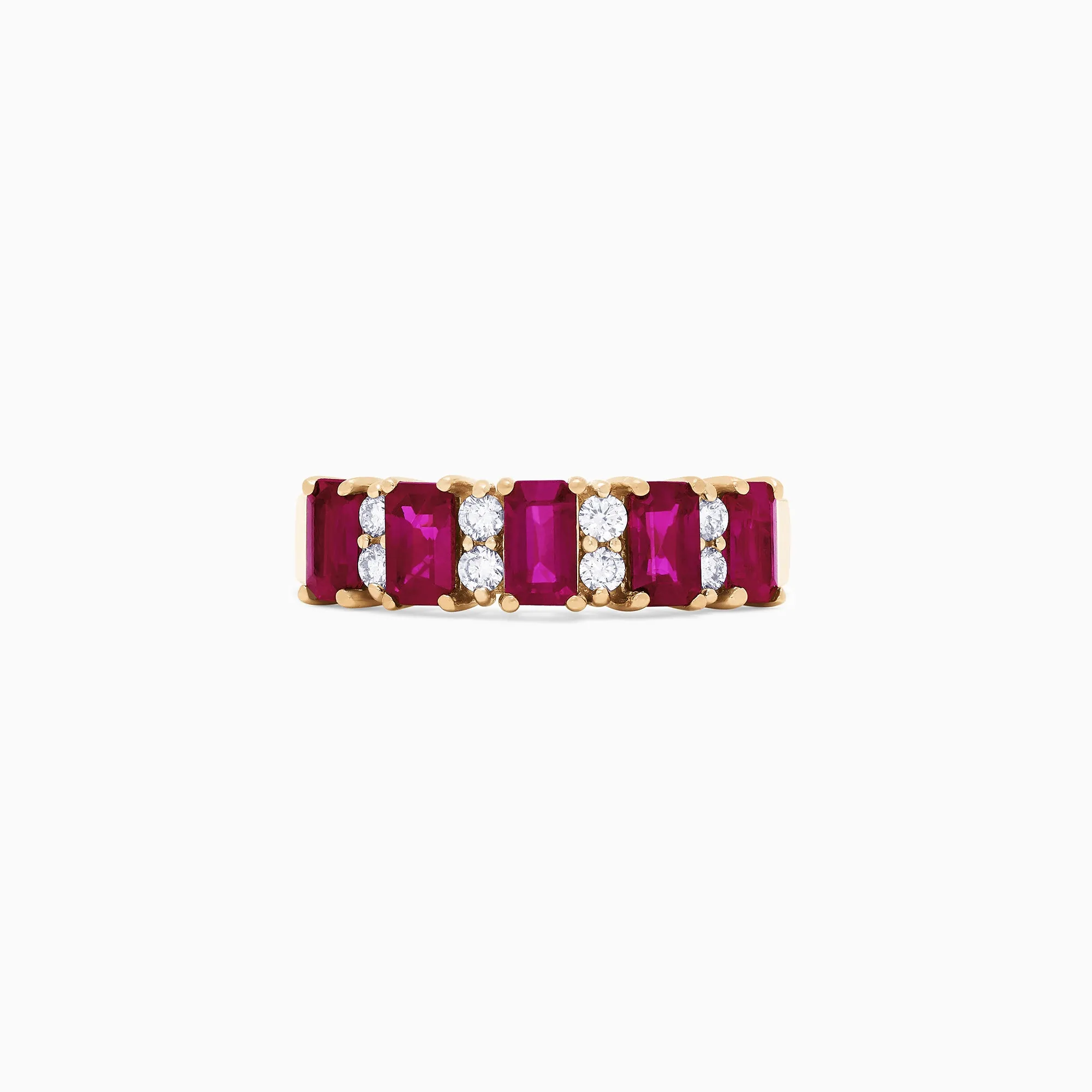 Ruby Royale 14K Yellow Gold Emerald Cut Ruby and Diamond Band, 2.10 TCW sold by Effy