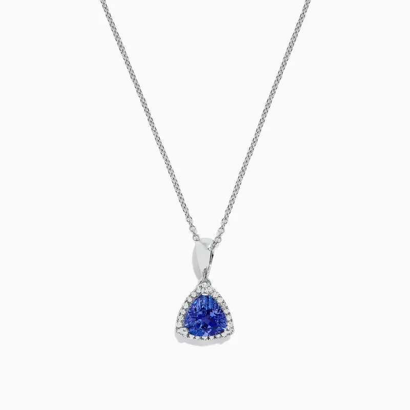 Nahla Siri 14K White Gold Tanzanite and Diamond Trillion Pendant, 0.72 TCW sold by Effy