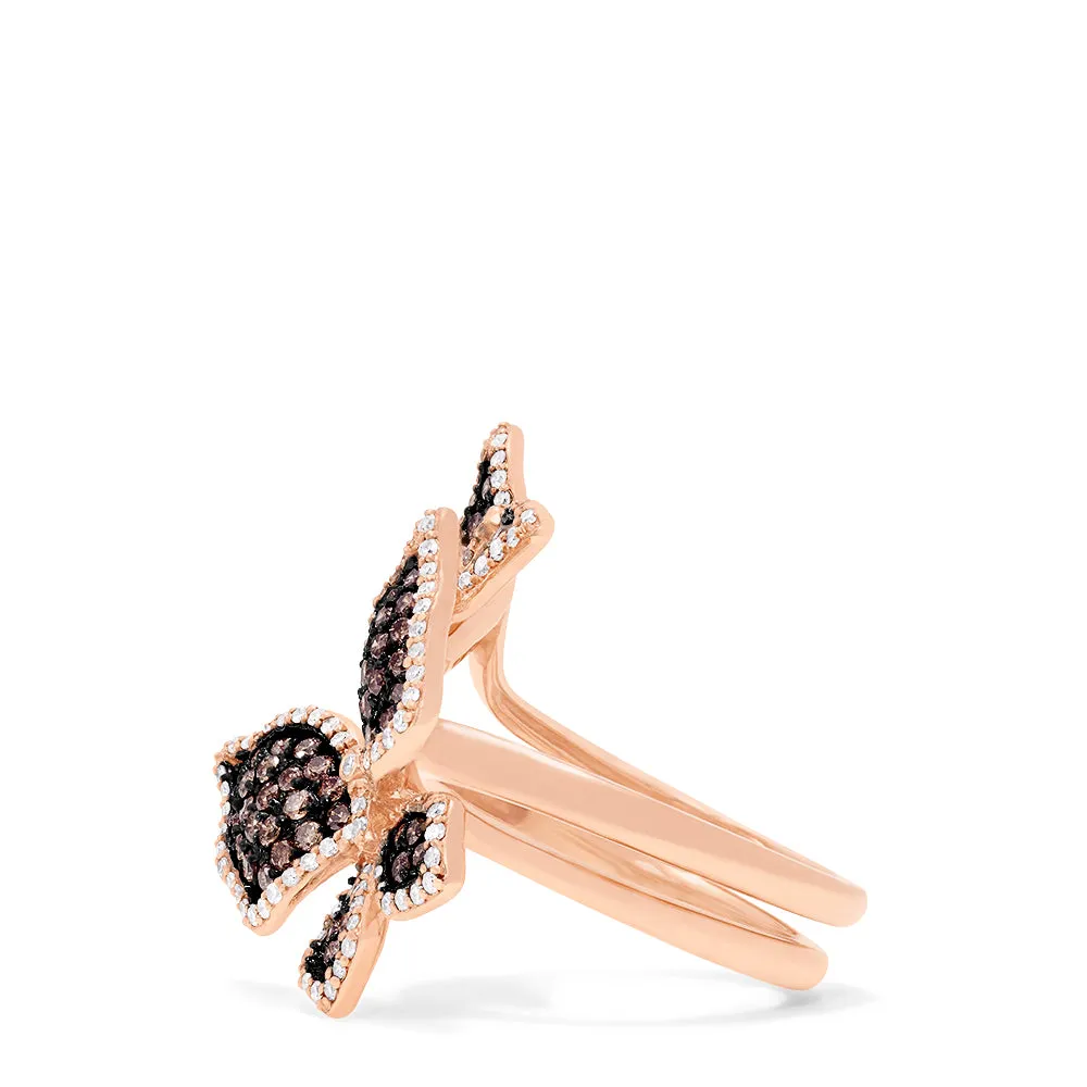 Limited Edition Brown and White Diamond Butterfly 2 or 1 Finger Ring, 1.18 TCW sold by Effy product image thumbnail 4