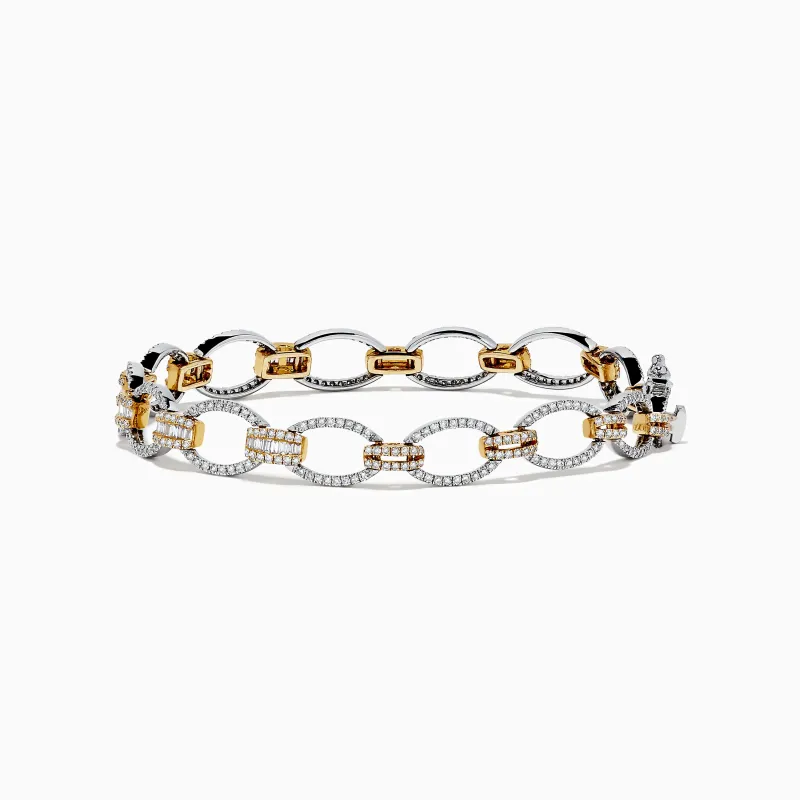 Duo 14K White and Yellow Gold Diamond Chain Link Tennis Bracelet, 2.01 TCW sold by Effy