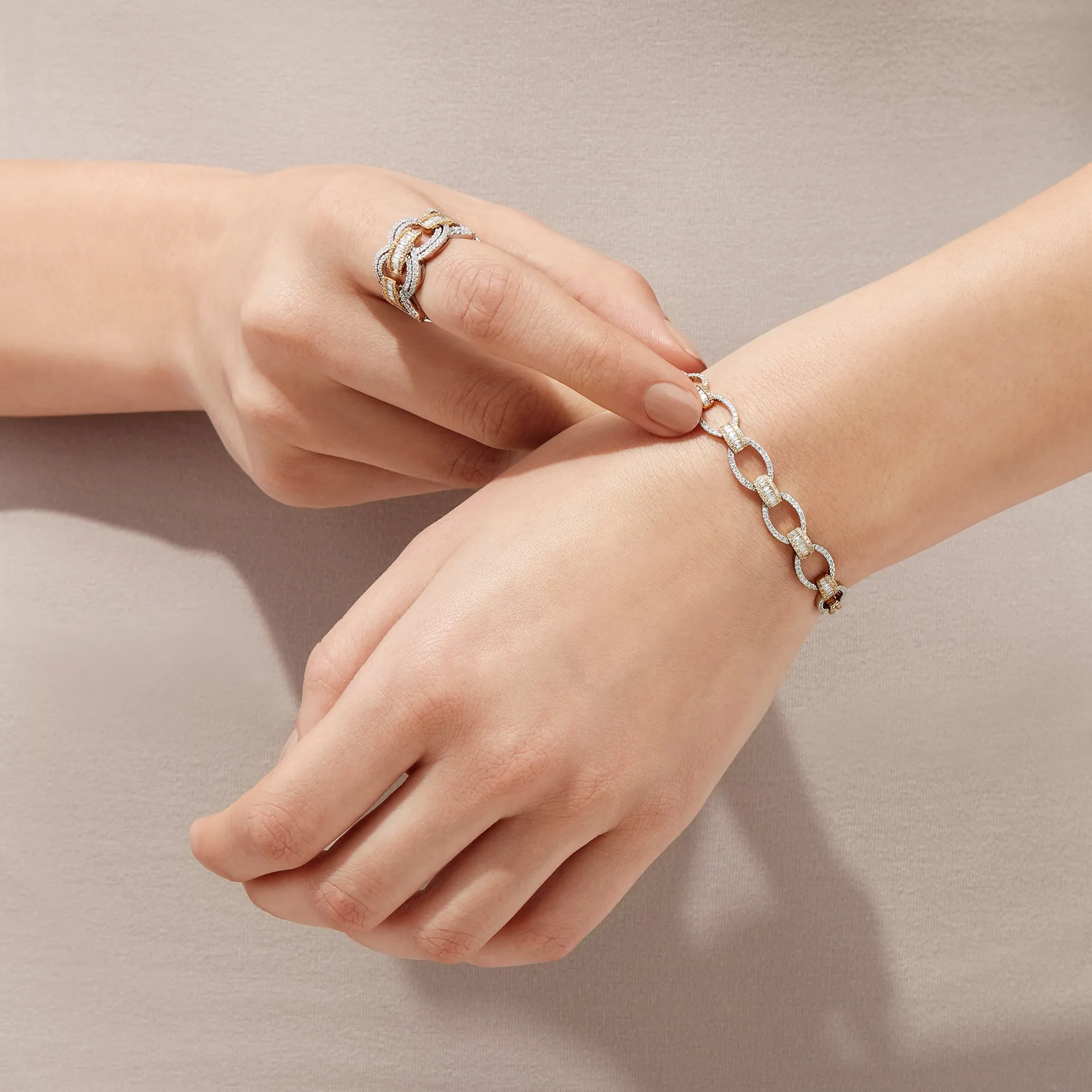 Duo 14K White and Yellow Gold Diamond Chain Link Tennis Bracelet, 2.01 TCW sold by Effy product image thumbnail 2