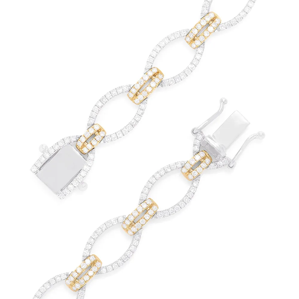 Duo 14K White and Yellow Gold Diamond Chain Link Tennis Bracelet, 2.01 TCW sold by Effy product image thumbnail 3