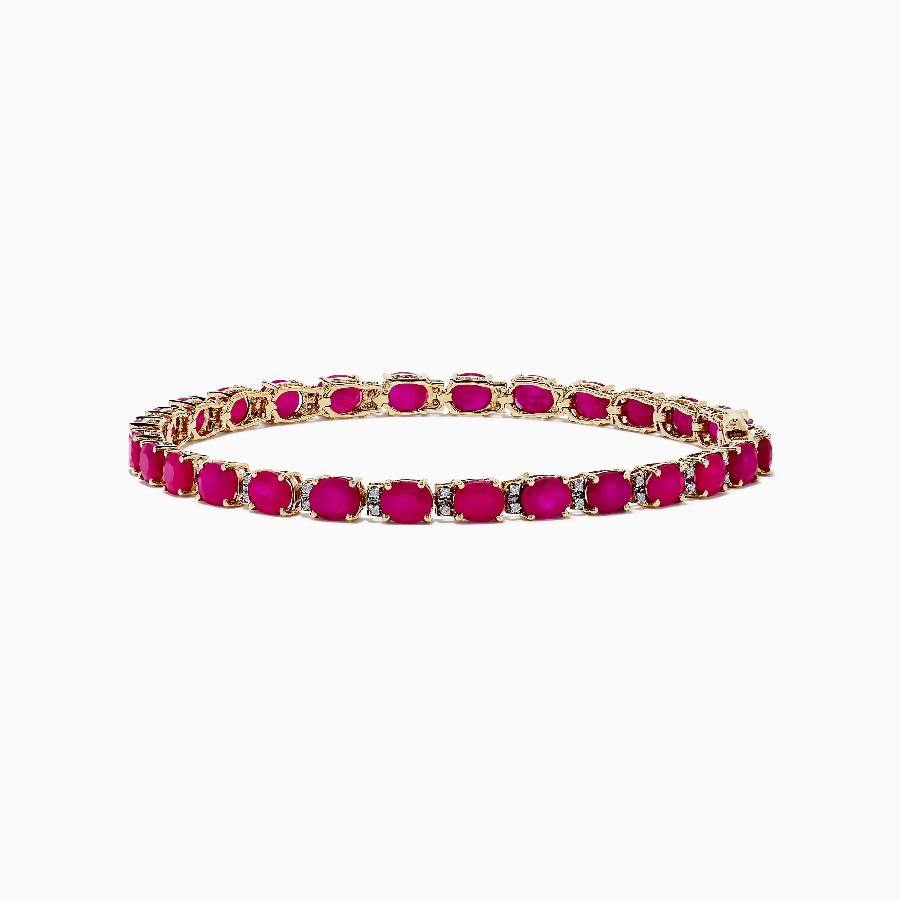 Ruby Royale 14K Yellow Gold Ruby and Diamond Tennis Bracelet, 12.19 TCW sold by Effy