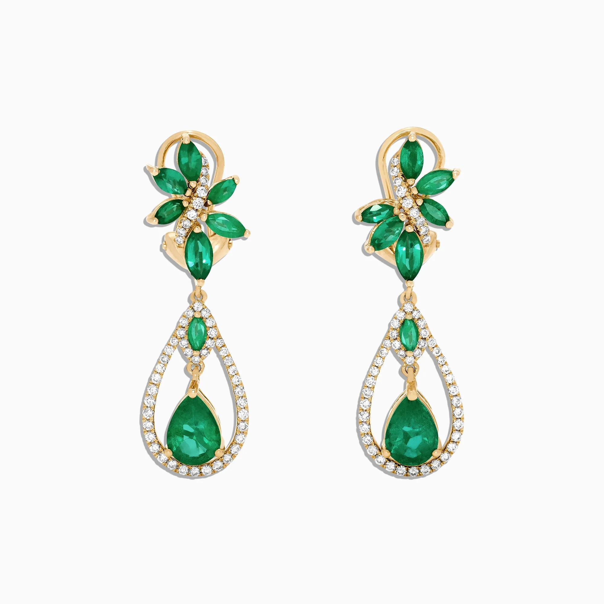 Brasilica 14K Yellow Gold Emerald and Diamond Earrings, 4.62 TCW sold by Effy product image thumbnail 2