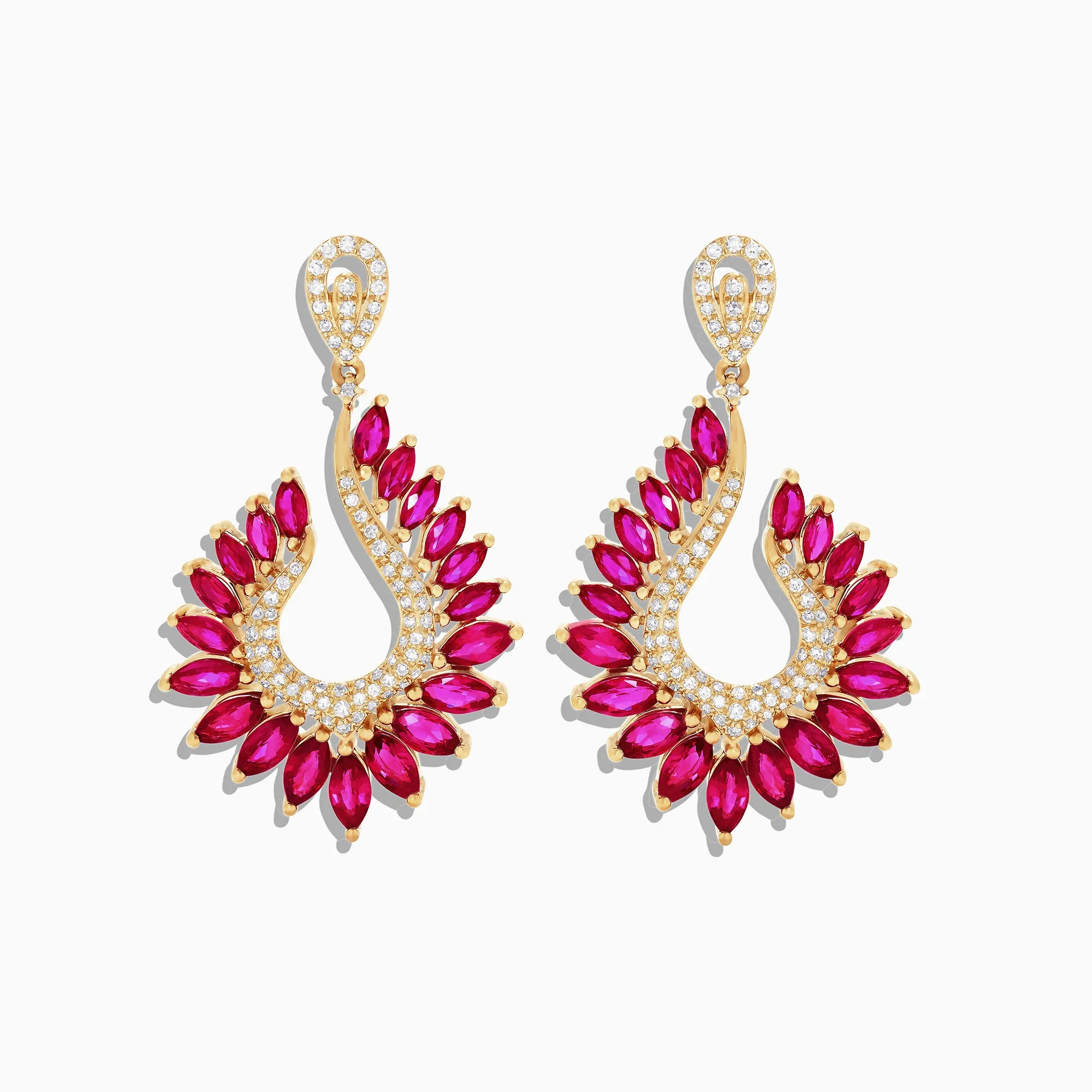 Ruby Royale 14K Yellow Gold Ruby and Diamond Earrings, 6.95 TCW sold by Effy