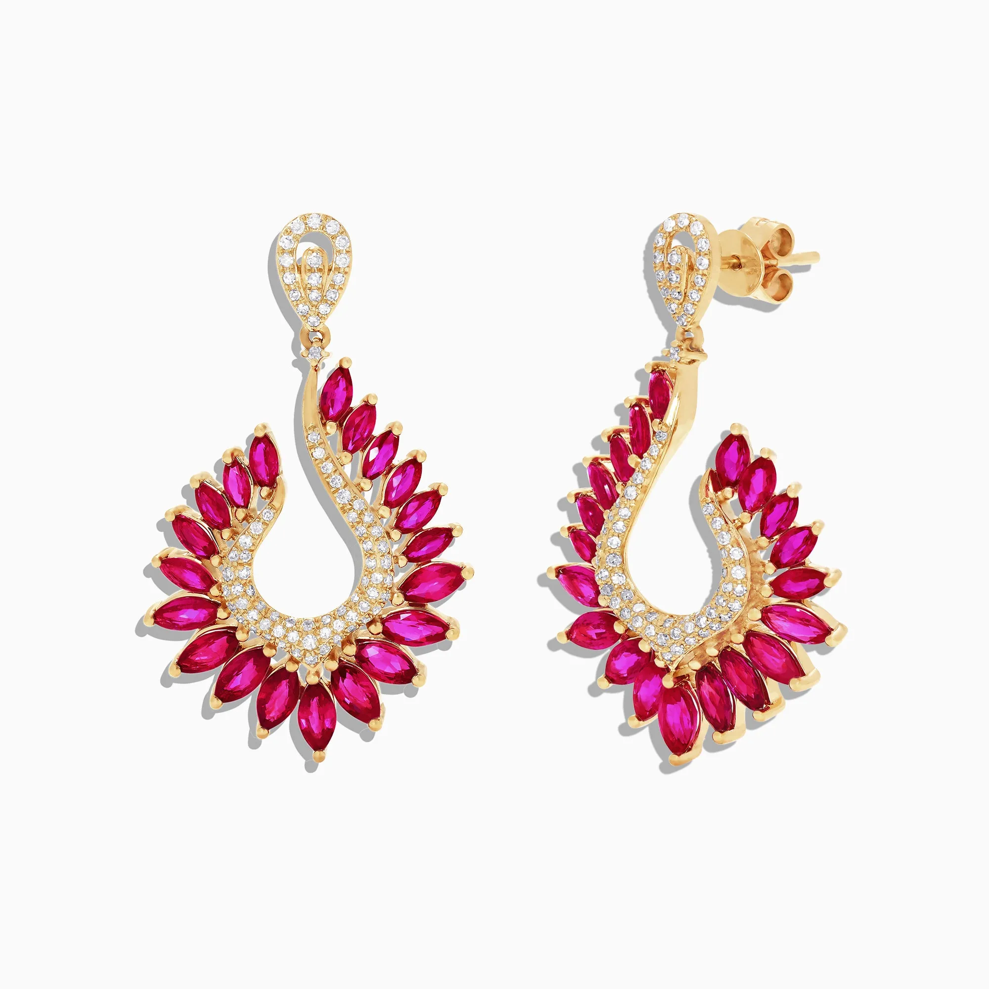 Ruby Royale 14K Yellow Gold Ruby and Diamond Earrings, 6.95 TCW sold by Effy product image thumbnail 2