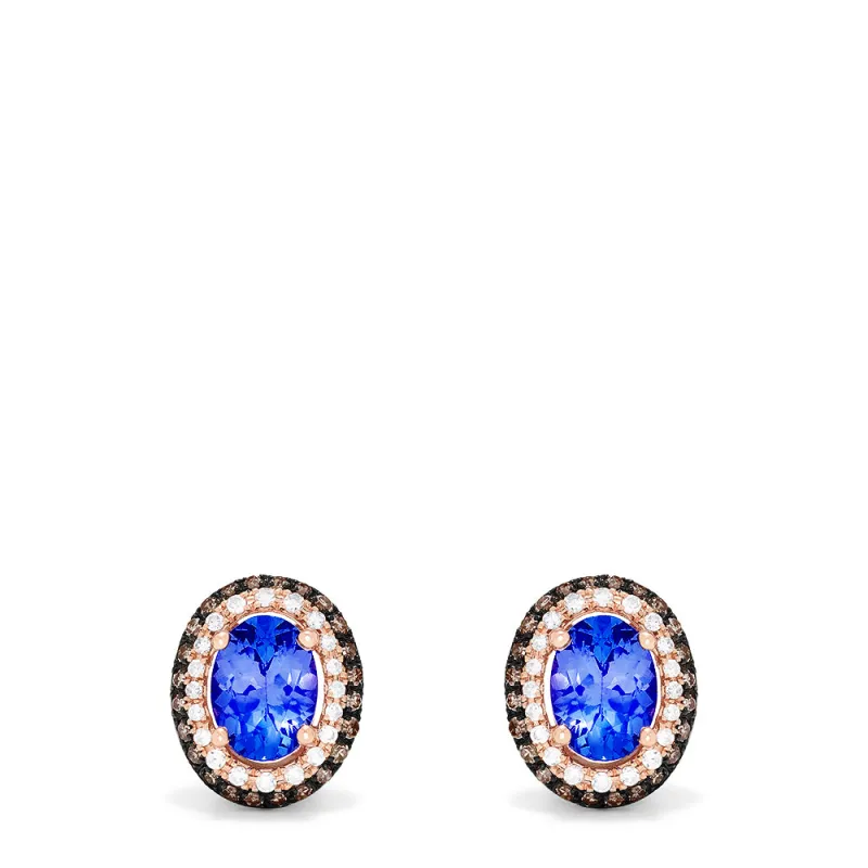 14K Rose Gold Tanzanite and Diamond Stud Earrings, 1.70 TCW sold by Effy