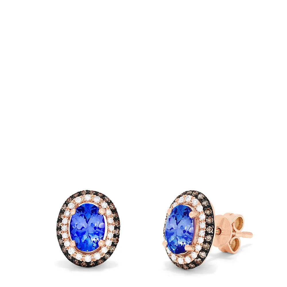 14K Rose Gold Tanzanite and Diamond Stud Earrings, 1.70 TCW sold by Effy product image thumbnail 2