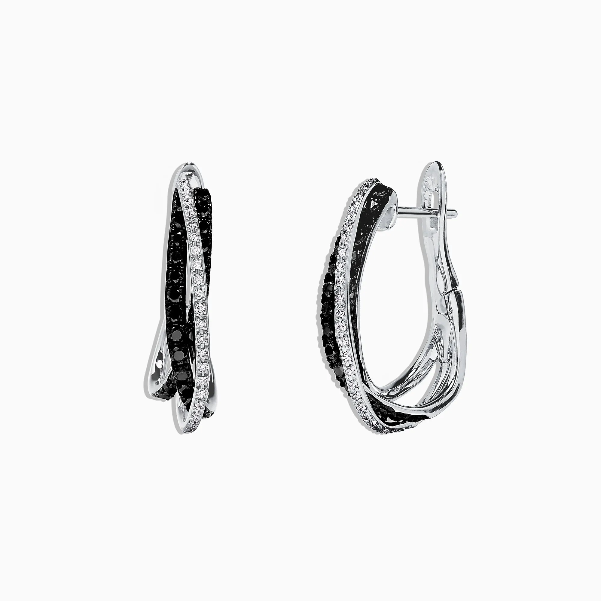 14K White Gold Black and White Diamond Earrings, 0.79 TCW sold by Effy product image thumbnail 2