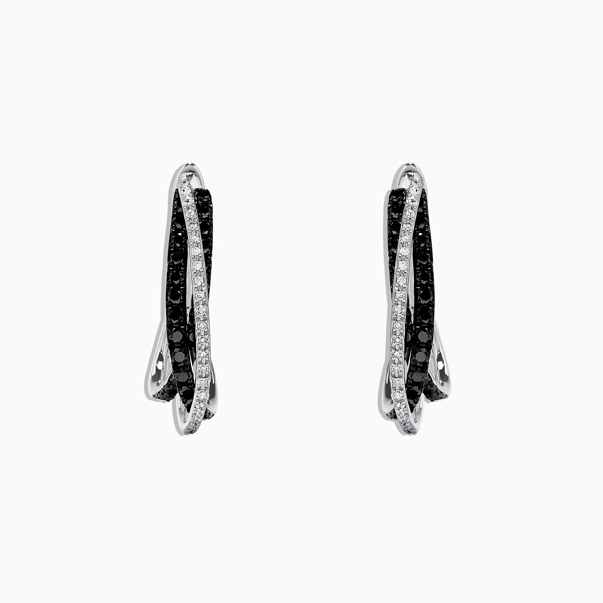 14K White Gold Black and White Diamond Earrings, 0.79 TCW sold by Effy