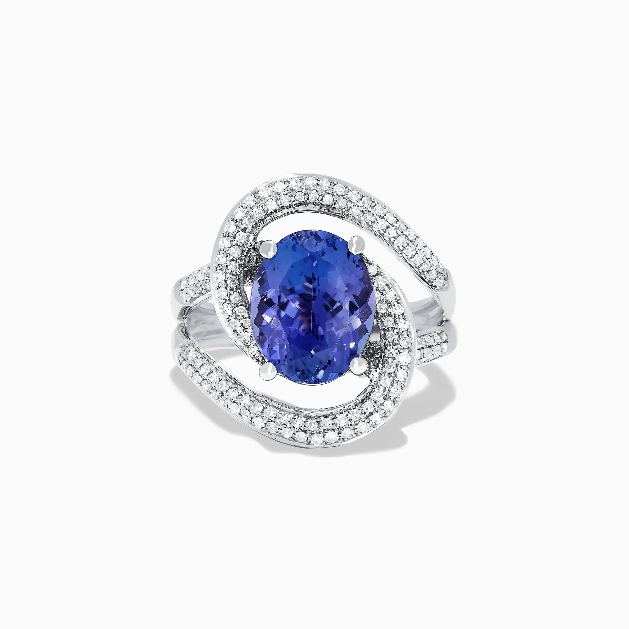 Nahla Siri 14K White Gold Tanzanite and Diamond Double Loop Ring, 4.31 TCW sold by Effy