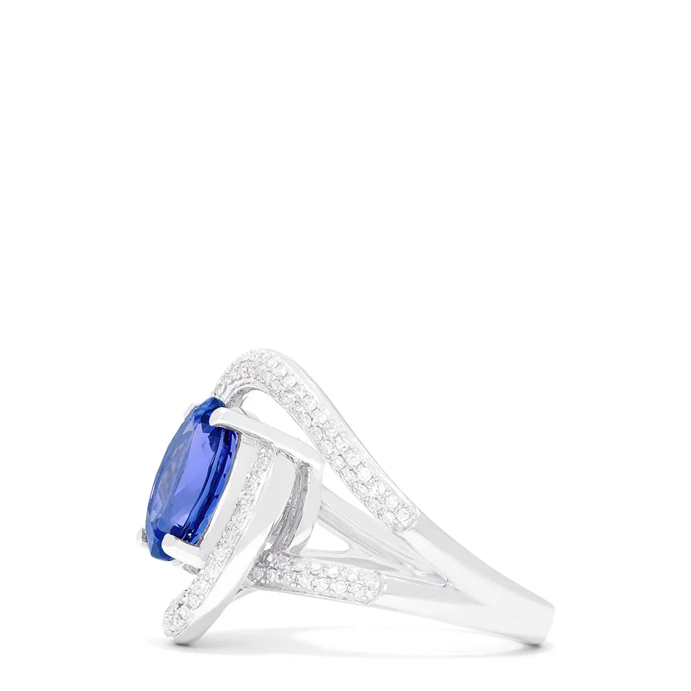Nahla Siri 14K White Gold Tanzanite and Diamond Double Loop Ring, 4.31 TCW sold by Effy product image thumbnail 3