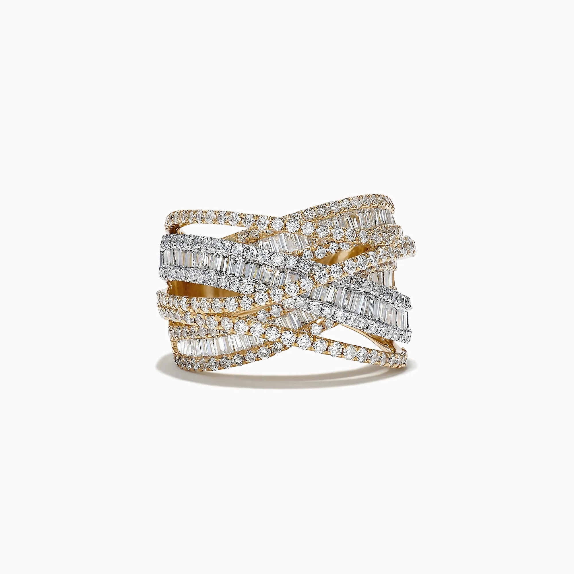 Duo 14K White and Yellow Gold Diamond Crossover Ring, 2.75 TCW sold by Effy